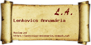 Lenkovics Annamária névjegykártya